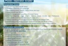 Perusahaan Sawit Buka Lowongan Operator Grader untuk Warga Muba