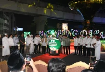 Danrem 044/Gapo Hadiri Peresmian Revitalisasi Air Mancur Cempako Telok Palembang