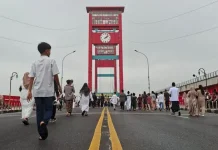 Jembatan Ampera Palembang Ditutup saat Salat Idulfitri