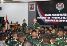 Bimtek Yon TP Korem 044/Gapo Resmi Dibuka, Danrem Fokus Peningkatan Kompetensi
