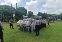 Polisi Banyuasin Simulasi Penanganan Situasi Kontingensi