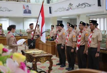 Pramuka Palembang Bentuk Saka Adhyasta Pengawas Pemilu