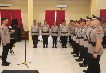 Enam Pejabat Strategis Polres Banyuasin Resmi Berganti Jabatan