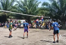 Turnamen Voli Medco Ramaikan Desa Pengabuan