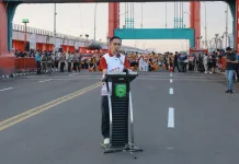 Wali Kota Palembang Ratu Dewa Resmikan Car Free Day di Jembatan Ampera