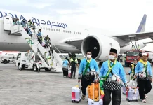 Sebanyak 444 Jemaah Haji Kloter 11 Tiba di Debarkasi Palembang