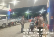 Pasca Penyesuaian Harga BBM, Polsek Pemulutan Patroli Pastikan SPBU Kondusif