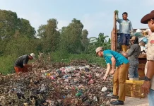 Pemerintah Kecamatan Talang Kelapa Bersihkan Sampah Liar