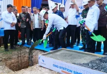 Groundbreaking CNG Station, Wagub Tekankan Manfaat Investasi