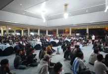 Warga OKI Nobar Final Piala Dunia di Rumdin Bupati