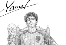 Yugo Kobayashi Rayakan Gelar Juara Dunia Spanyol dengan Ilustrasi Yamal