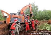 Air Mengering, Manggala Agni Gali Embung Darurat Padamkan Karhutla Sumsel