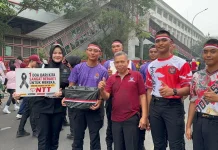 Brimob Polda Sumsel Hadir di CFD, Edukasi Warga dan Peduli Korban Gempa NTT