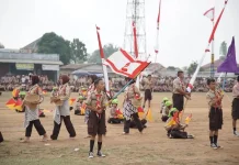 HUT Pramuka Talang Kelapa Tampilkan Tarian Kolosal