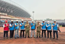 Apel Akbar Satlinmas di Jakabaring Berlangsung Tanpa Kedip