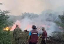 Polri dan Tim Gabungan Padamkan 6,8 Hektare Karhutla di Musi Rawas