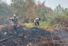 Polsek Banyuasin II Gerak Cepat Tangani Karhutla di Teluk Payo