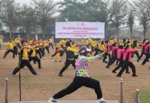 Semarak HUT Bhayangkari, Polres Ogan Ilir Gelar Senam Bersama