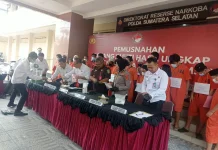 Polda Sumsel Musnahkan Ribuan Gram Sabu dan Ratusan Butir Pil Ekstasi