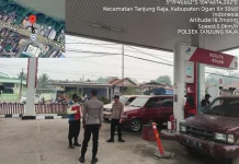 Pantau SPBU Tanjung Raja, Polisi Laporkan Stok BBM Aman dan Kamtibmas Kondusif