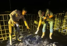 Bak Penampungan Minyak Illegal Refinery di Muba Terbakar