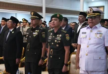Hadiri Pengukuhan Kepala BPKP, Korem 044/Gapo Dukung Pengawasan Pembangunan