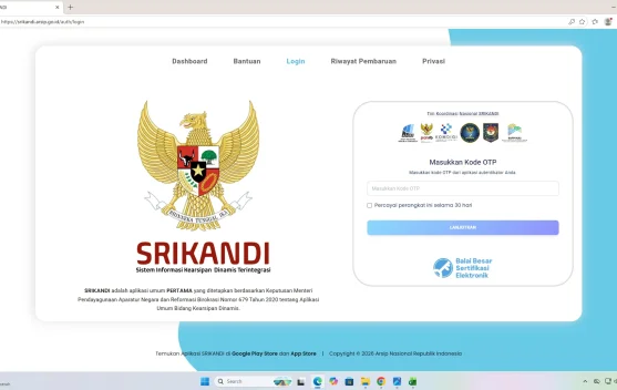 Pengguna SRIKANDI Kini Wajib Gunakan MFA