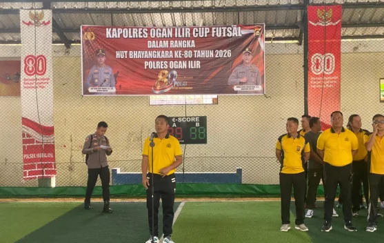 Semarak HUT Bhayangkara Ke-80, Polres Ogan Ilir Gelar Turnamen Futsal