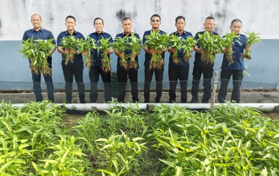 Lapas Sekayu Panen Kangkung, Wujudkan Ketahanan Pangan dan Kemandirian