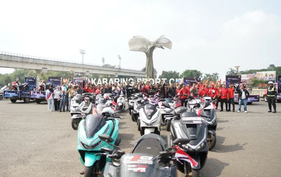 Konvoi Komunitas Honda Keliling Ikon Palembang Sambut HUT ke-81 RI