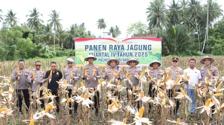Polres Parimo Panen Jagung Dukung Ketahanan Pangan
