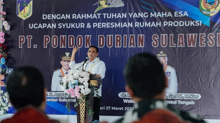 Gubernur Anwar Hafid Resmikan Packing House Durian di Parimo