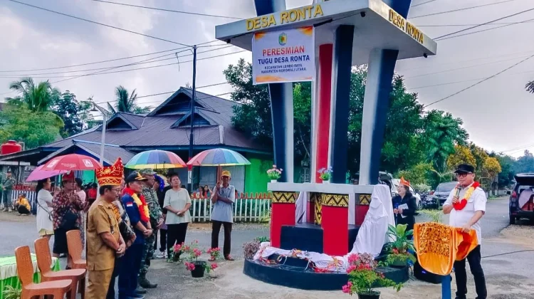 Bupati Delis Resmikan Tugu Desa Ronta sebagai Simbol Identitas Daerah