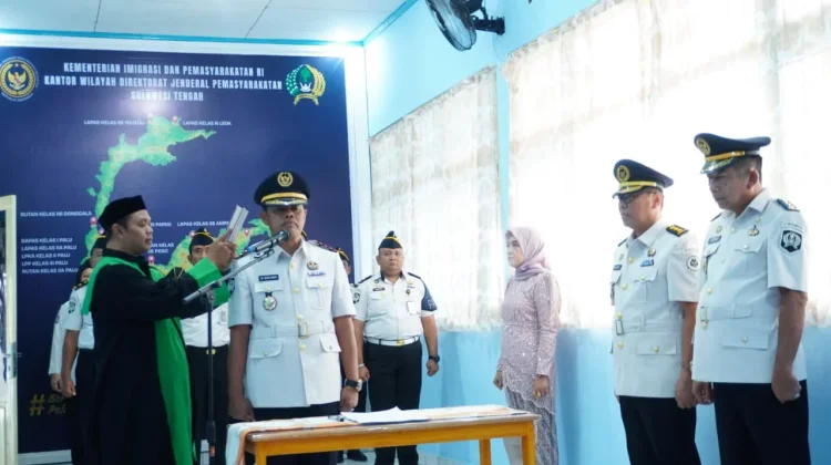 Dorong Akselerasi Kinerja, Ditjenpas Sulteng Lantik Empat Pejabat Manajerial