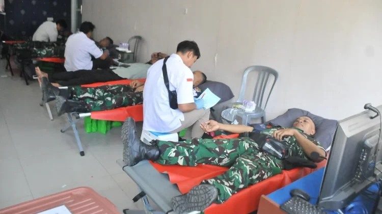 Peringati HUT ke-80 Polisi Militer, Pomdam XXIII/Palaka Wira Gelar Donor Darah
