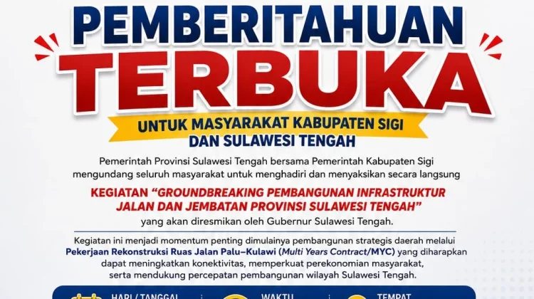 Pemprov Sulteng Siap Luncurkan Proyek Jalan dan Jembatan MYC di Sigi