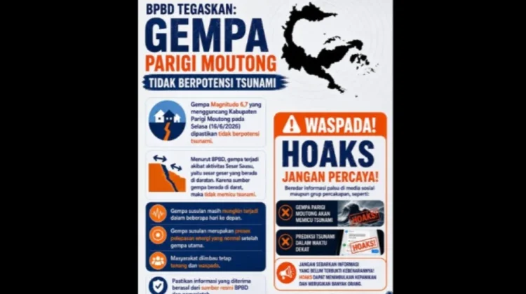 BPBD Parigi Moutong Mengimbau Masyarakat Tenang dan Waspada Pasca Gempa