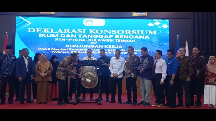 Wamen Diktisaintek Deklarasi Konsorsium Tanggap Bencana di PTN dan PTS Se-Sulteng