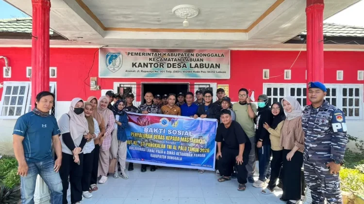HUT Ke-57, Lanal Palu dan Dinas Pangan Bantu Keluarga Rawan Pangan di Donggala