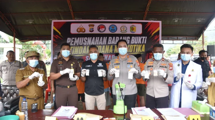 Musnahkan 366 Gram Narkoba, Polres Morut Komitmen Perangi Narkoba