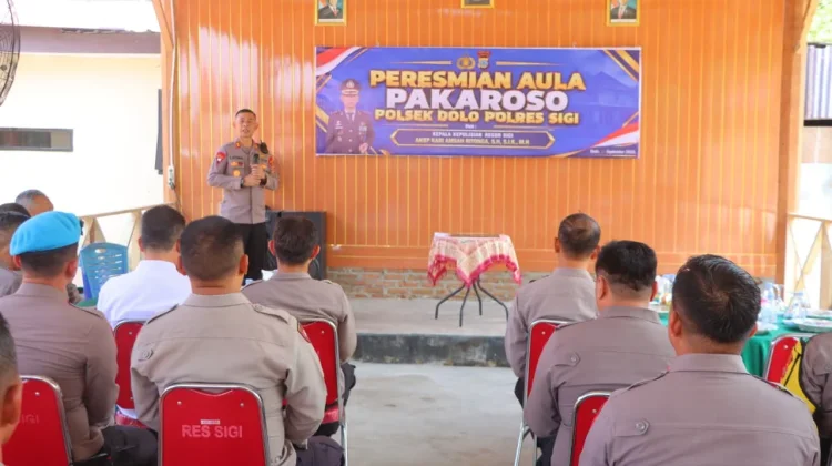 Kapolres Sigi Resmikan Aula Pakaroso di Polsek Dolo