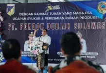 Gubernur Anwar Hafid Resmikan Packing House Durian di Parimo