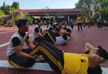 Jaga Kondisi Fisik Personel, Polresta Palu Gelar Kegiatan Jasmani