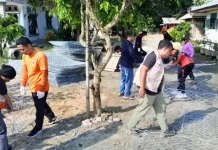 Mitigasi Banjir, BPBD Parimo Rakit 400 Bronjong di Sungai Penebel Desa Tolai