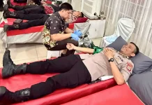 Perwira SIP 55 Polda Sulteng Warnai Bakti Kesehatan Hari Bhayangkara ke-80