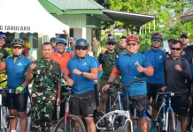 Danrem 132/Tadulako Perkuat Soliditas Prajurit lewat Gowes dan Nobar Piala Dunia