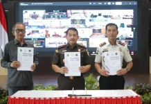 Kejati Ditjenpas Sulteng PKS Implementasi Persidangan Secara Elektronik