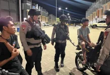 Jaga Situasi Kamtibmas, Satbrimob Polda Sulteng Intensifkan Patroli Malam