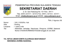 Pemprov Sulteng Protes Pencabutan Status Tuan Rumah FORNAS IX