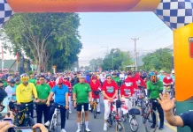 Ribuan Pesepeda Serbu Gowes Palaka Wira, Meriahkan HUT ke-1 Kodam XXIII